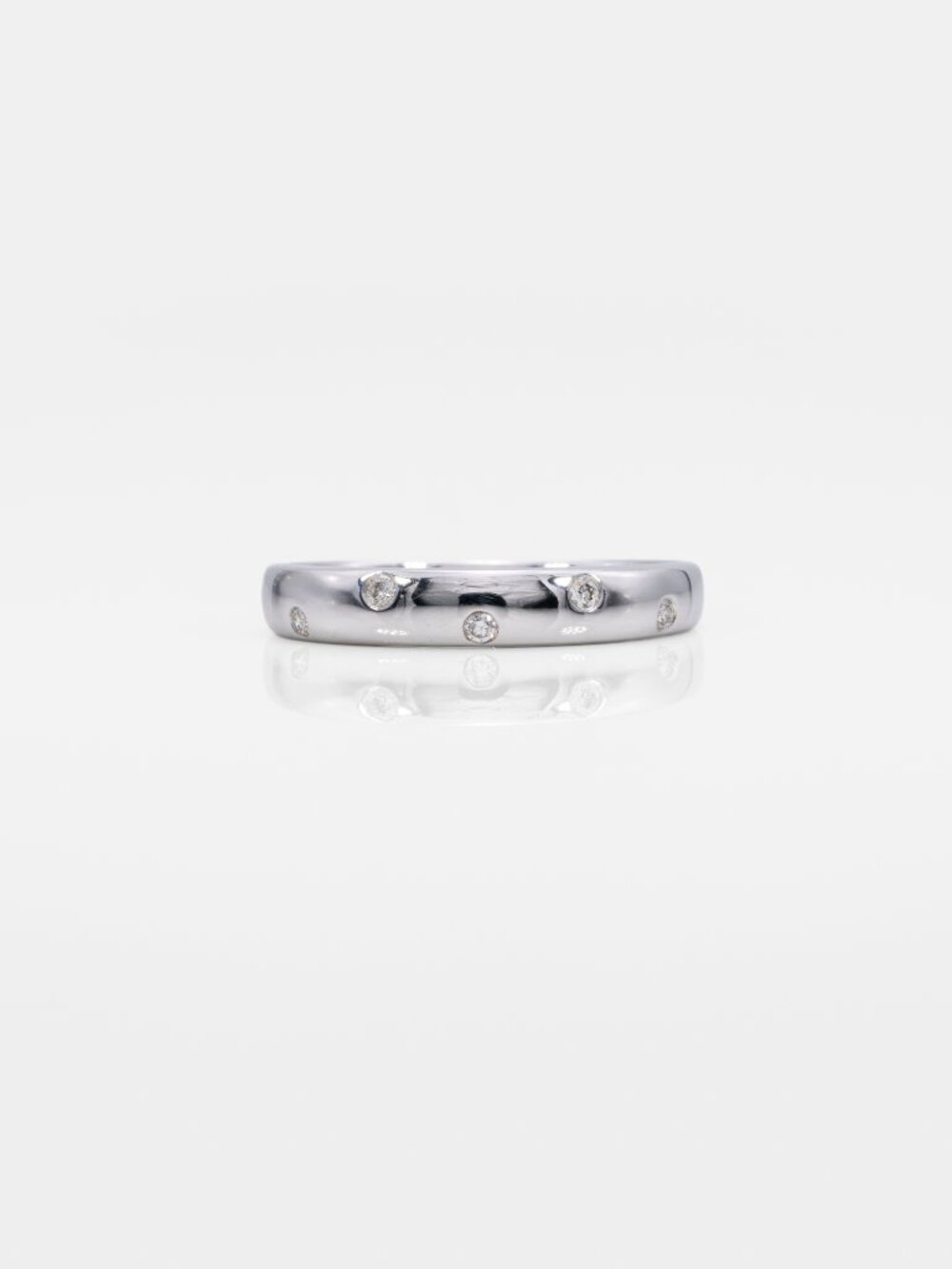 Solid 14K Gold Diamond Band Ring | Natural Diamond Accent Wedding Ring